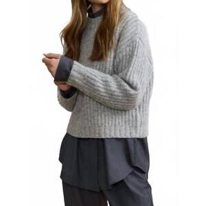NEW LUNE ACTIVE hudson crew neck sweater in gray